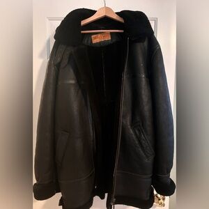 Vintage Walter Davoucci New York Genuine Leather Sheepskin Carcoat Jacket, L